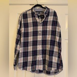 Tommy Hilfiger size large classic fit button down red white and blue